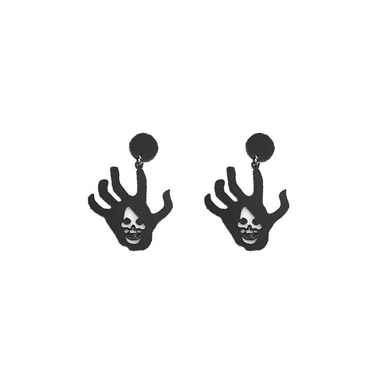 Wholesale Silver Needle Cartoon Halloween Funny Devil Acrylic Earrings
