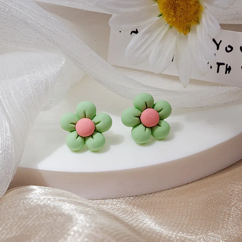 Wholesale Silver Needle Christmas Series Cartoon Character Painted Earrings
