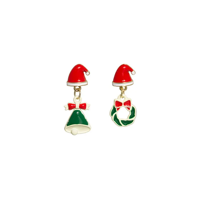 Wholesale Silver Needle Christmas Series Christmas Tree Snowman Earrings
