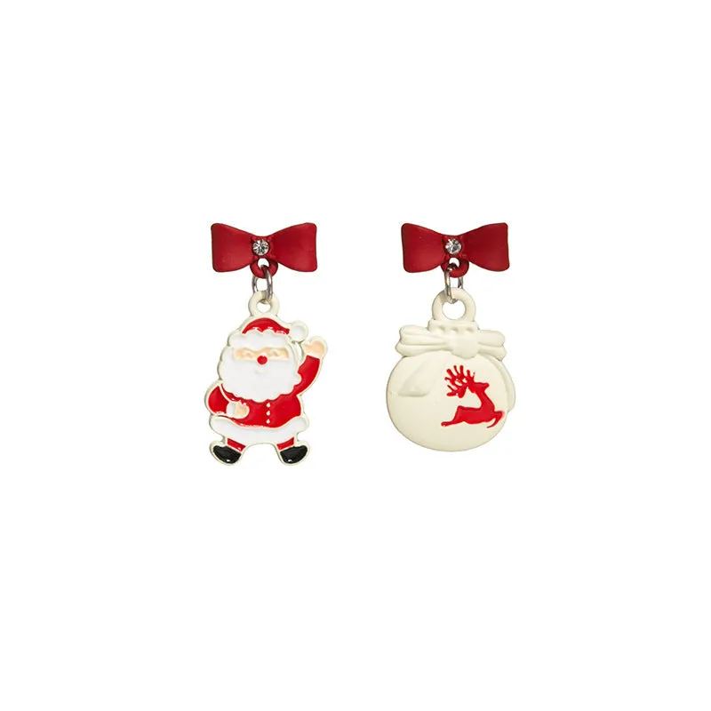 Wholesale Silver Needle Christmas Series Christmas Tree Snowman Earrings