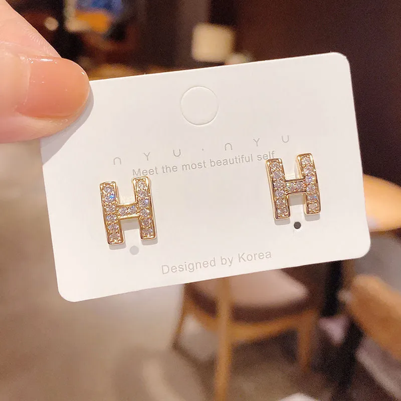 Wholesale Silver Needle Full Diamond Fashion Earrings