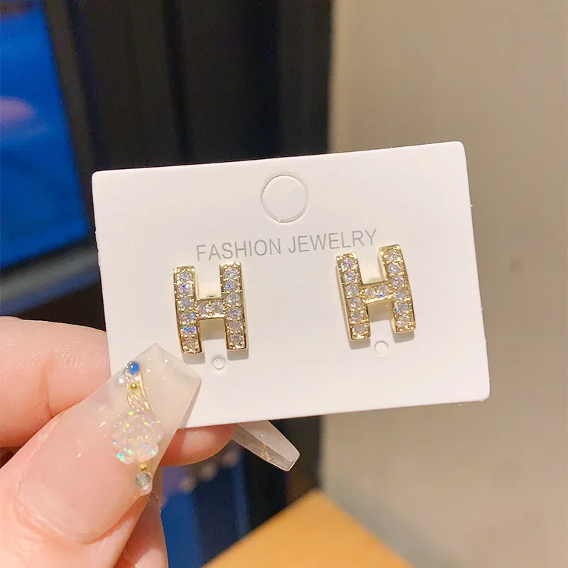 Wholesale Silver Needle Full Diamond Fashion Earrings