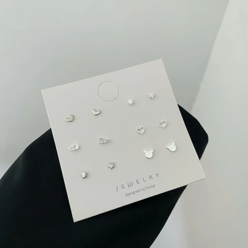 Wholesale Silver Plated Heart Copper Earrings Set