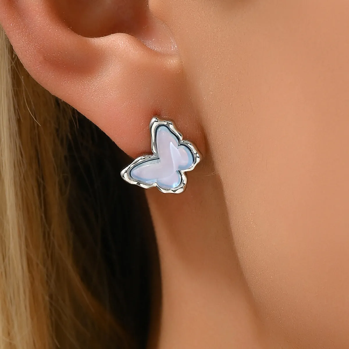 Wholesale Simple Butterfly Oil Drop Earrings