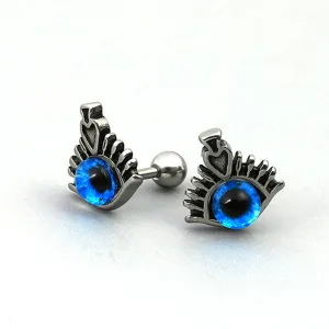 Wholesale Single Eye Drip Oil Titanium Steel Heart Drip Screw Earrings