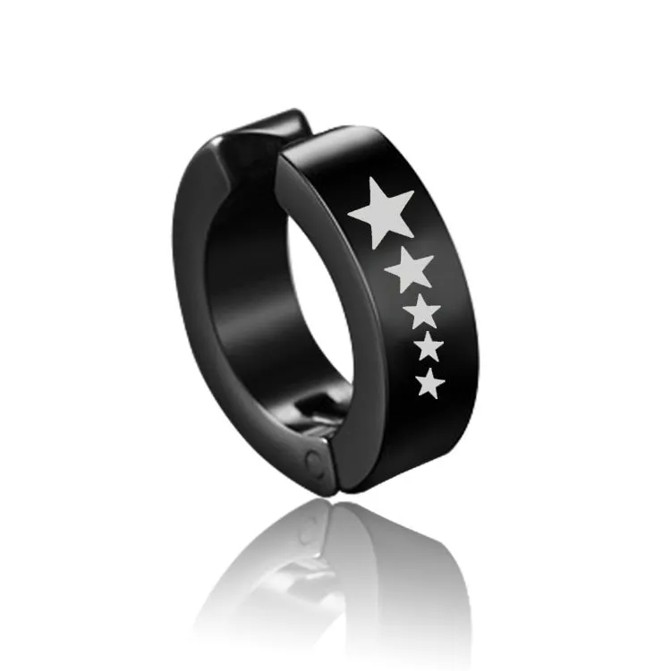 Wholesale Single Minimalist High-end Black Clip on Titanium Steel Earrings