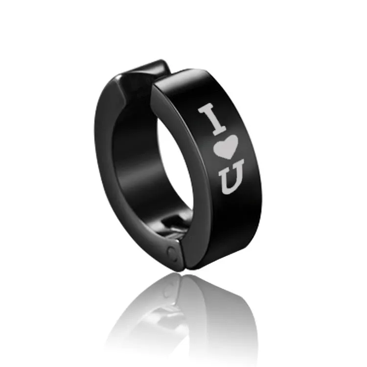 Wholesale Single Minimalist High-end Black Clip on Titanium Steel Earrings