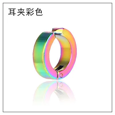 Wholesale Single Minimalist High-end Black Clip on Titanium Steel Earrings