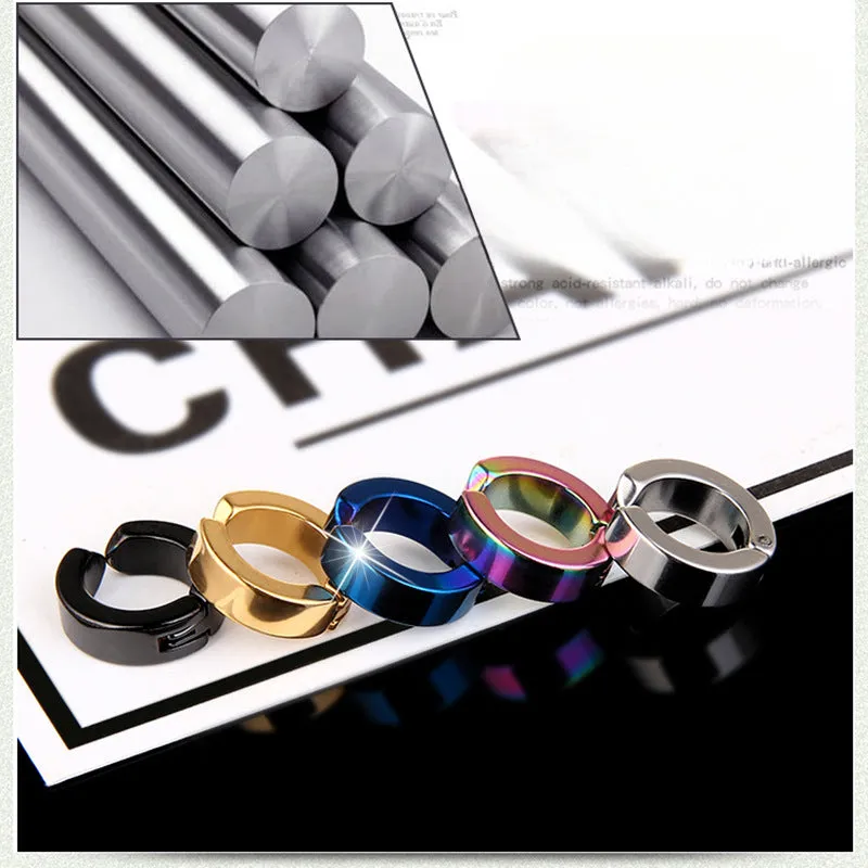 Wholesale Single Minimalist High-end Black Clip on Titanium Steel Earrings