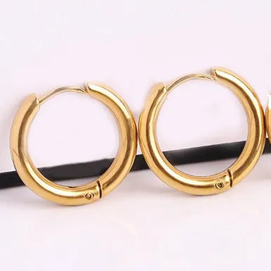 Wholesale Single one Titanium Steel Round Wire Exquisite, Light Luxury, Niche, Versatile Temperament Stainless Steel Earrings