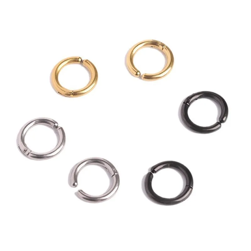 Wholesale Single one Titanium Steel Round Wire Exquisite, Light Luxury, Niche, Versatile Temperament Stainless Steel Earrings