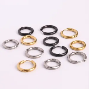 Wholesale Single one Titanium Steel Round Wire Exquisite, Light Luxury, Niche, Versatile Temperament Stainless Steel Earrings