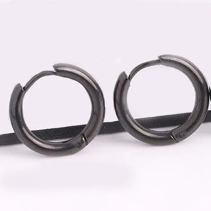 Wholesale Single one Titanium Steel Round Wire Exquisite, Light Luxury, Niche, Versatile Temperament Stainless Steel Earrings