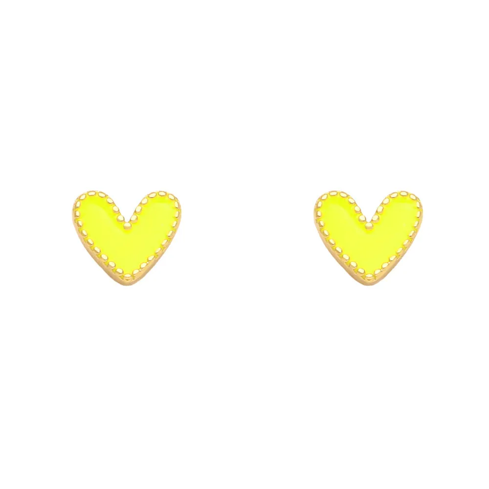 Wholesale Small Heart Gold Plated Copper Ear Studs