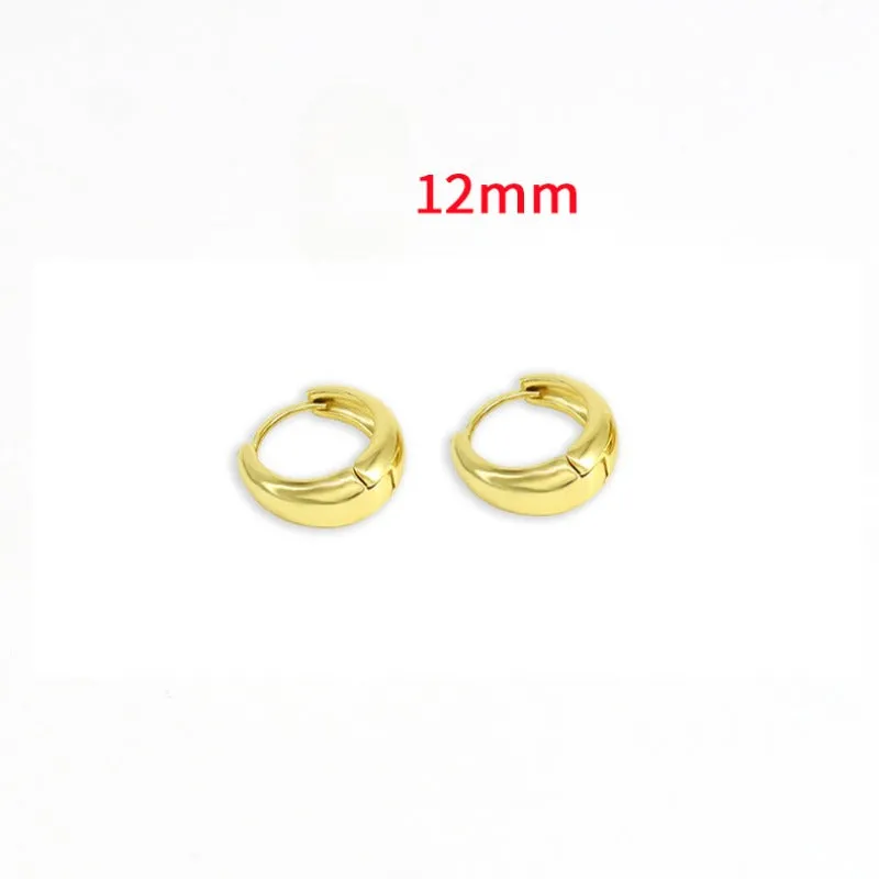 Wholesale Smooth European and American Fashionable Versatile Simple Copper Gold-plated Earrings