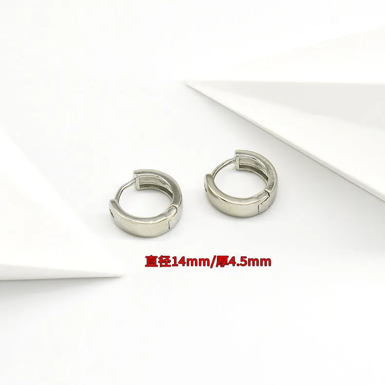 Wholesale Smooth European and American Fashionable Versatile Simple Copper Gold-plated Earrings
