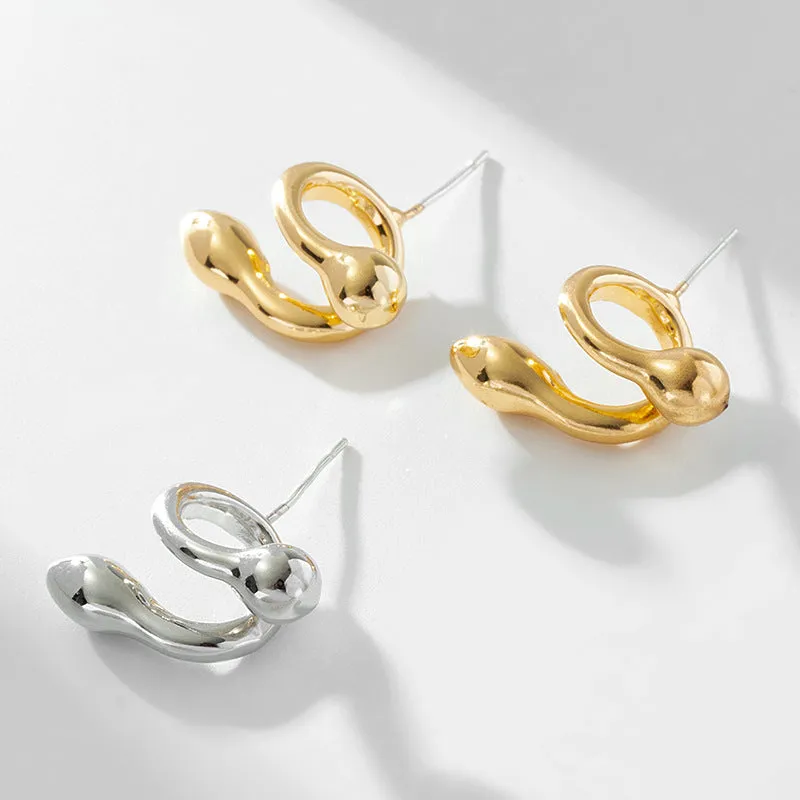 Wholesale Snake Anti-lost Copper Ear Studs