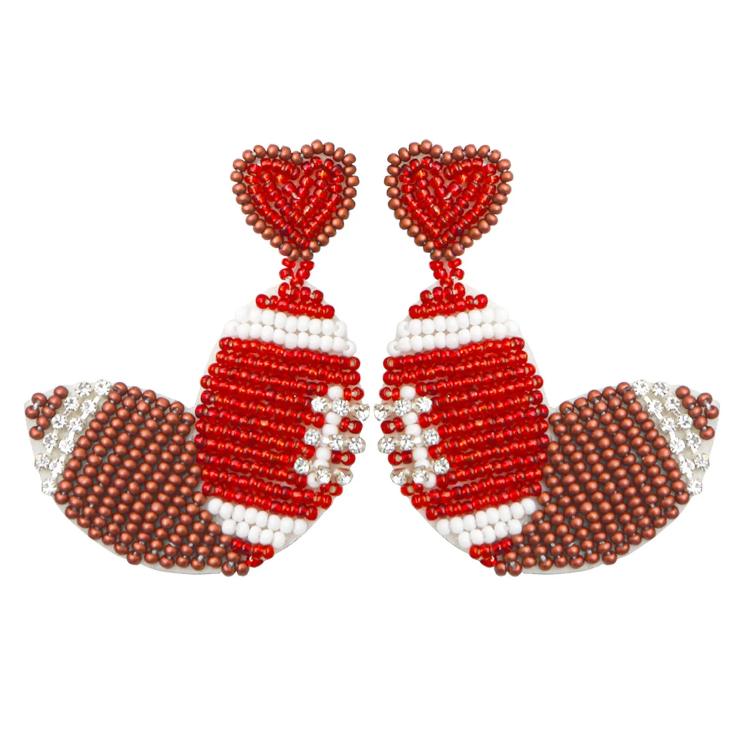 Wholesale Sports-themed Handmade Beaded Soccer Ball Rice Bead Earrings