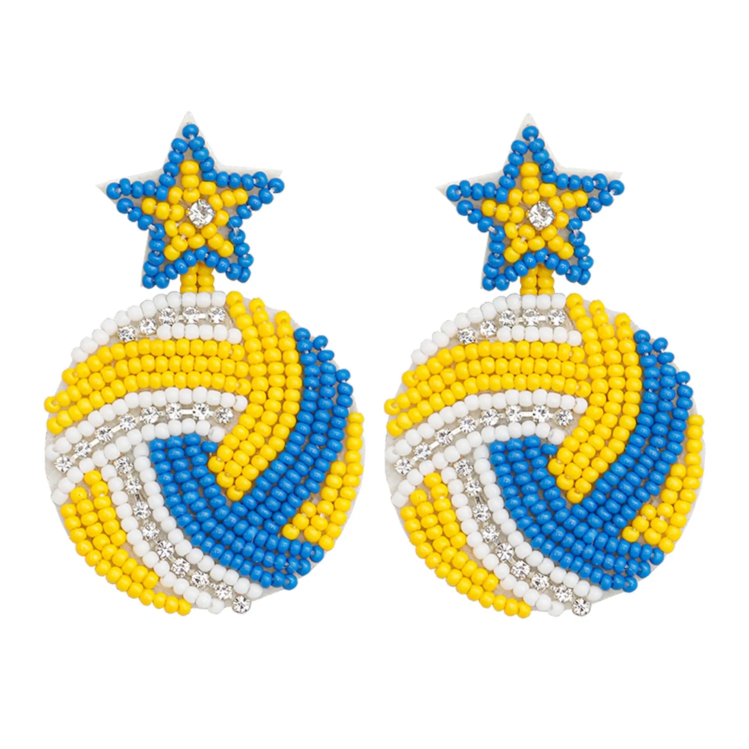 Wholesale Sports-themed Handmade Beaded Soccer Ball Rice Bead Earrings