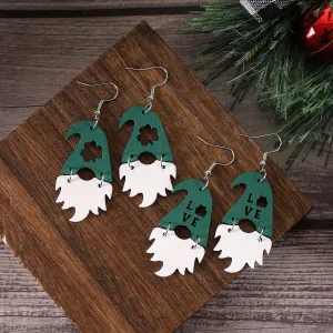 Wholesale St. para Festival Irish Clover wooden earrings