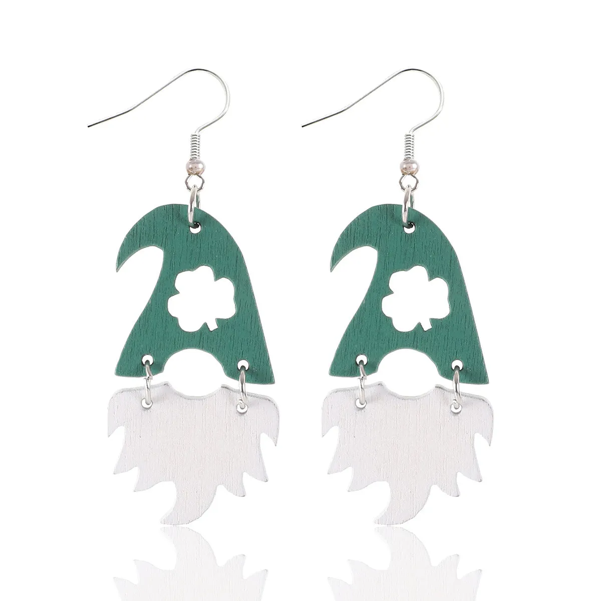 Wholesale St. para Festival Irish Clover wooden earrings