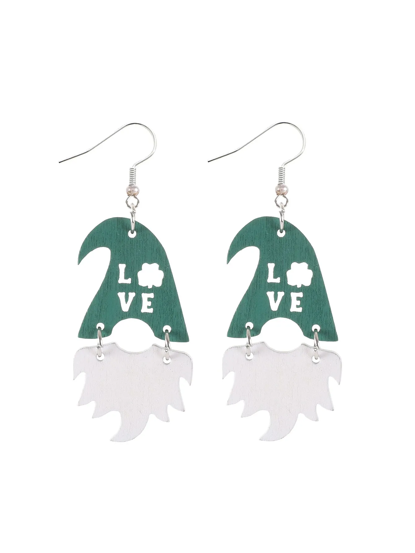 Wholesale St. para Festival Irish Clover wooden earrings