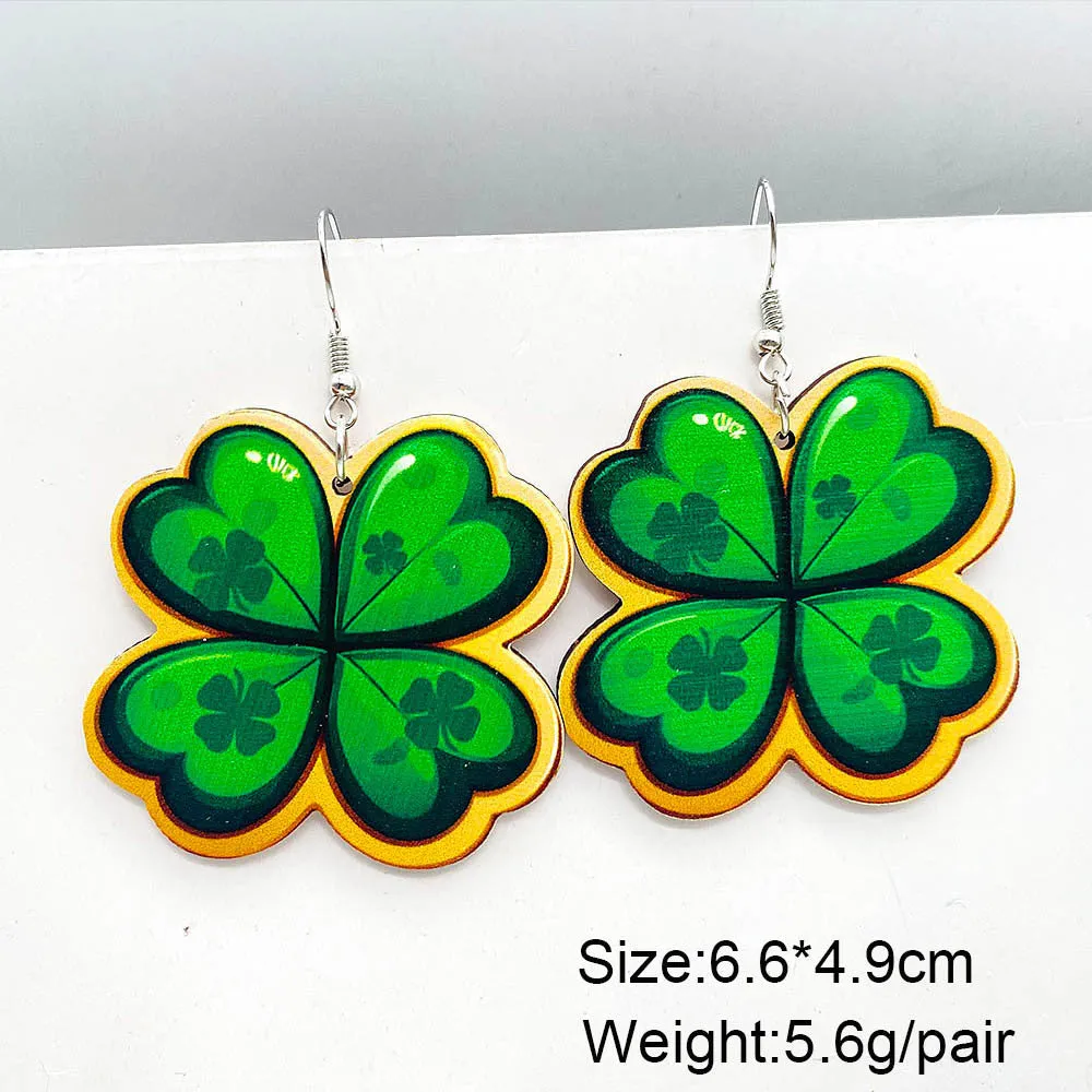 Wholesale St. Parcret festival dwarf lucky grass rainbow beard wooden earrings