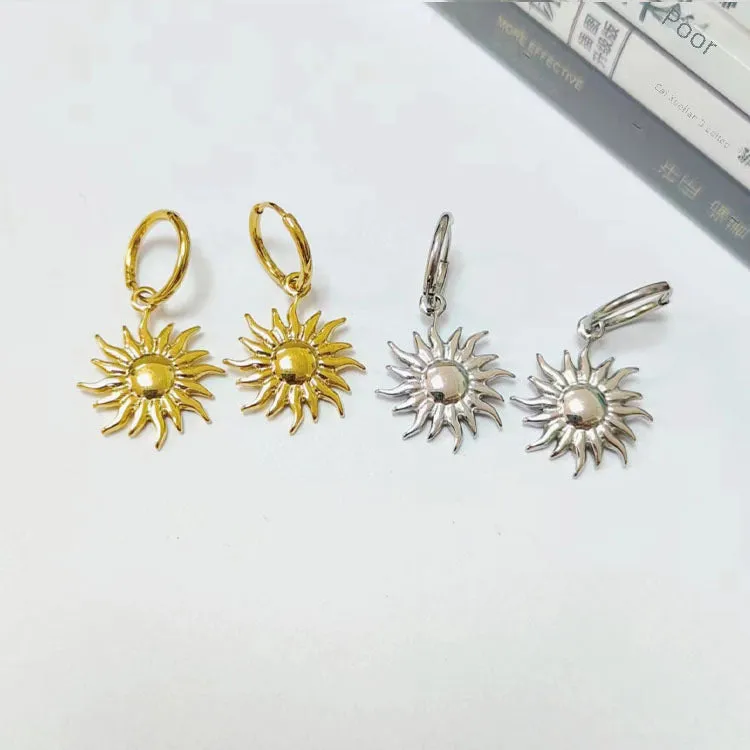 Wholesale Stainless Steel 18K Gold Earrings Semi-precious Stone Series Earrings