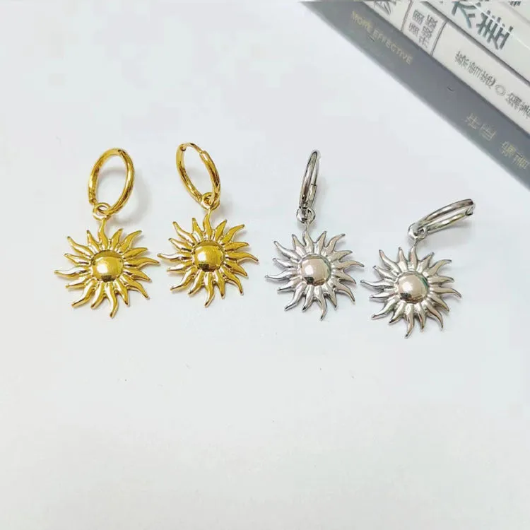Wholesale Stainless Steel 18K Gold Earrings Semi-precious Stone Series Earrings