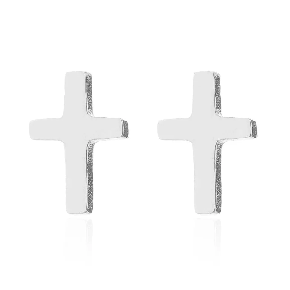 Wholesale Stainless Steel Cross Ear Studs Earrings