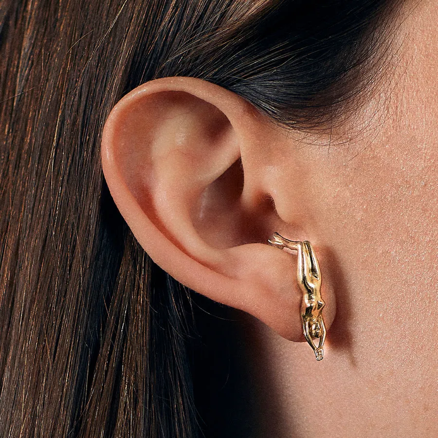 Wholesale Stainless Steel Irregular Gold Little Man Earrings Valentine's Day Gift Furnace Vacuum Plating 18K Gold Color