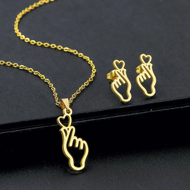 Wholesale Stainless Steel Necklace and Earrings Set