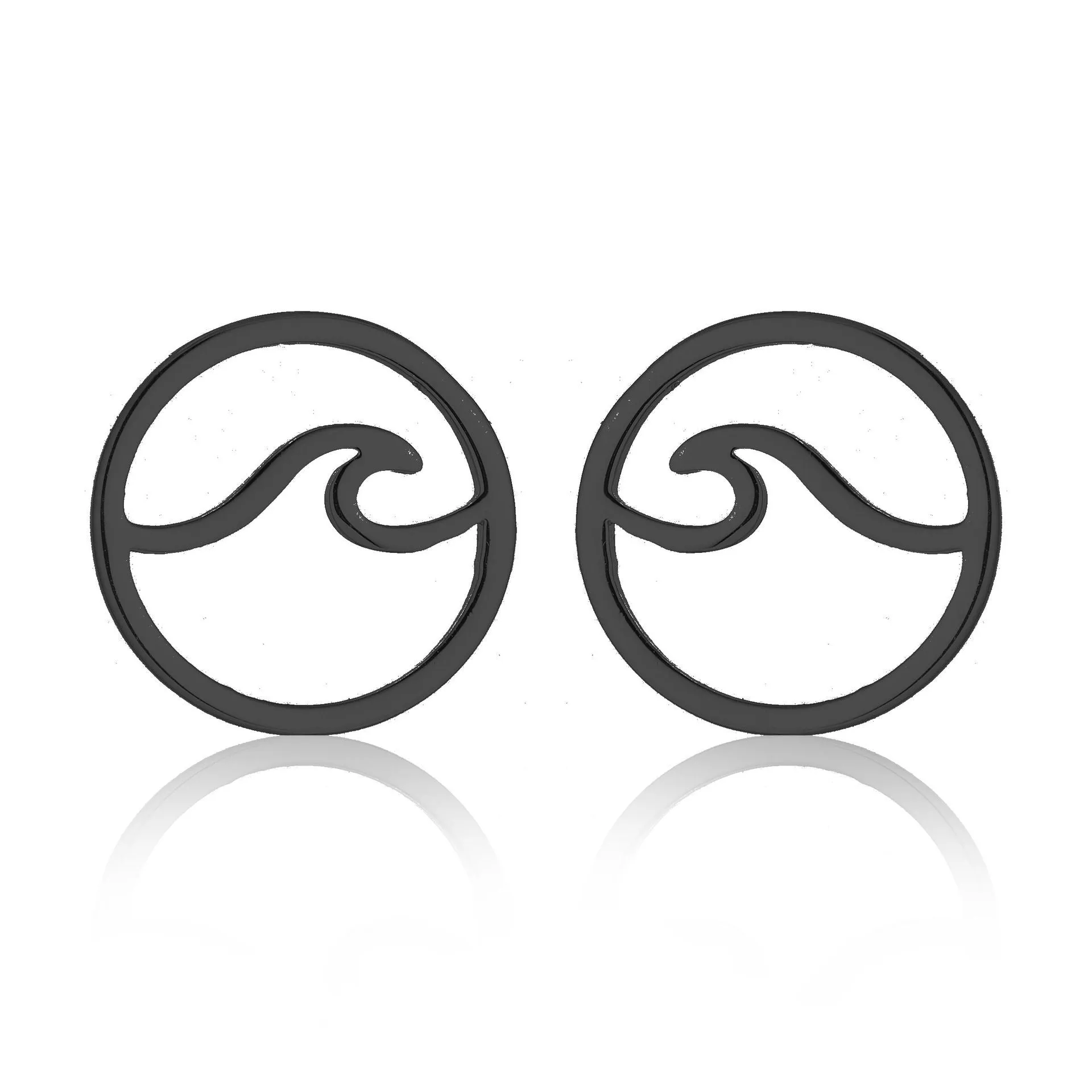 Wholesale Stainless Steel Round Hollow Wave Ear Studs