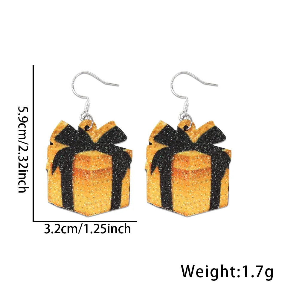 Wholesale Star Wine Glass New Year's Eve Black Gold Party Decoration Earrings