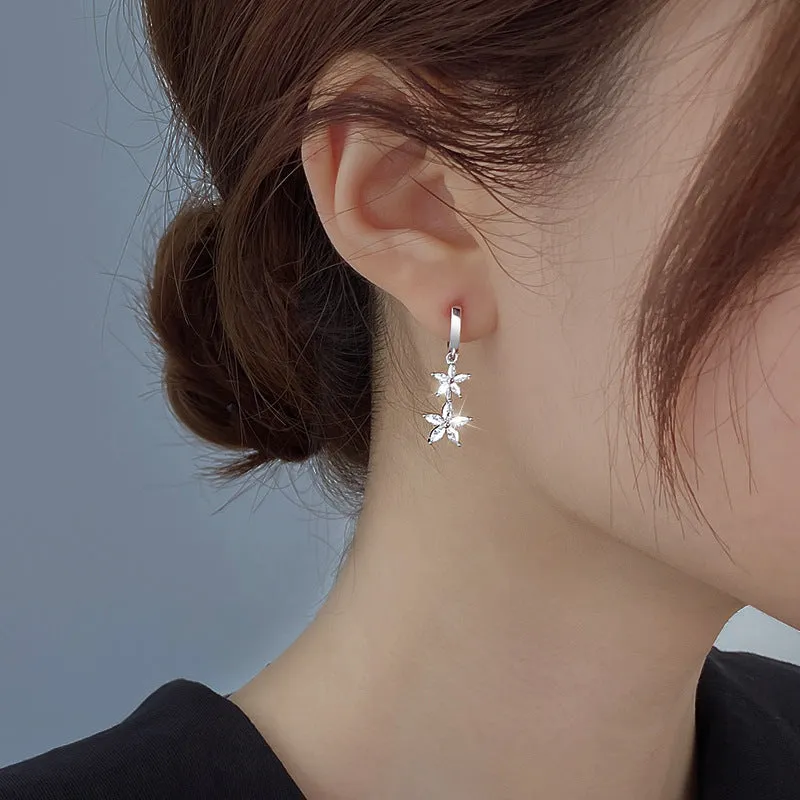 Wholesale Sterling Silver Flower Women's Niche Fashion Elegant Earrings