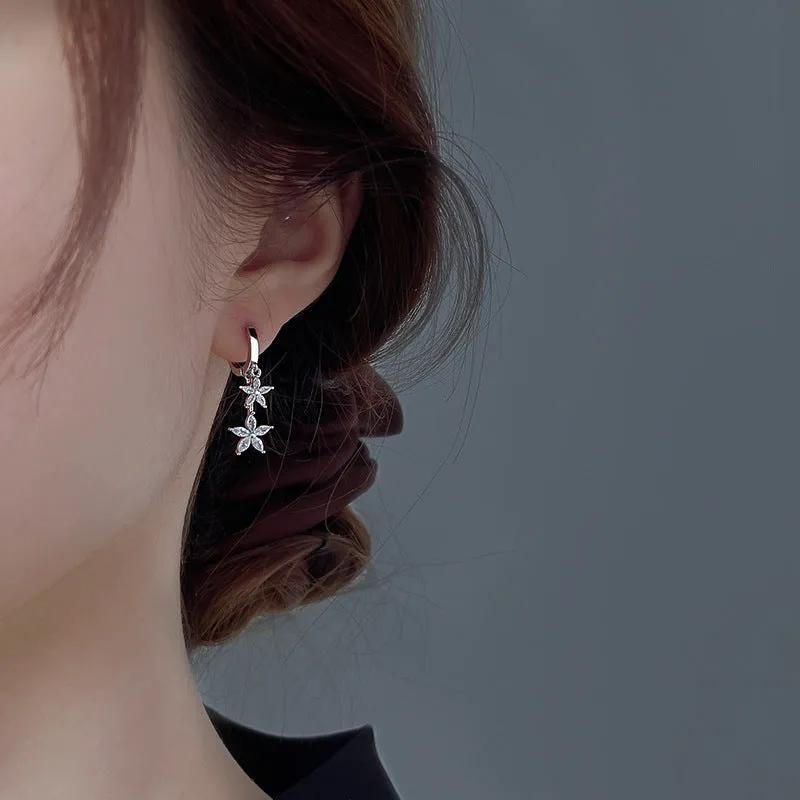 Wholesale Sterling Silver Flower Women's Niche Fashion Elegant Earrings