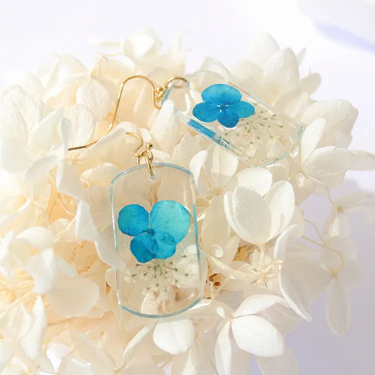 Wholesale Summer New Pastoral Style Eternal Flower Rose Square Color Earrings