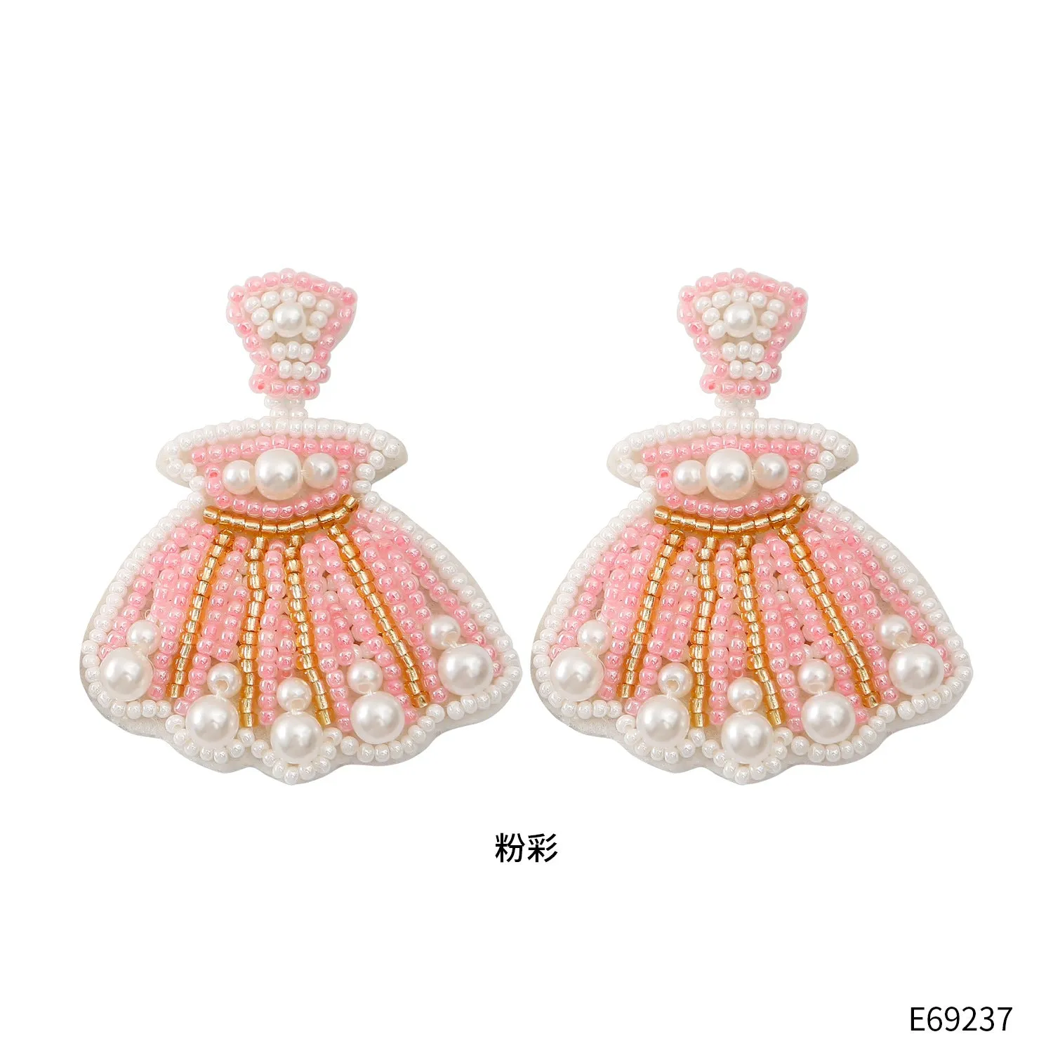 Wholesale Summer Ocean Bohemian Creative Rice Bead Earrings