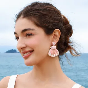 Wholesale Summer Ocean Bohemian Creative Rice Bead Earrings