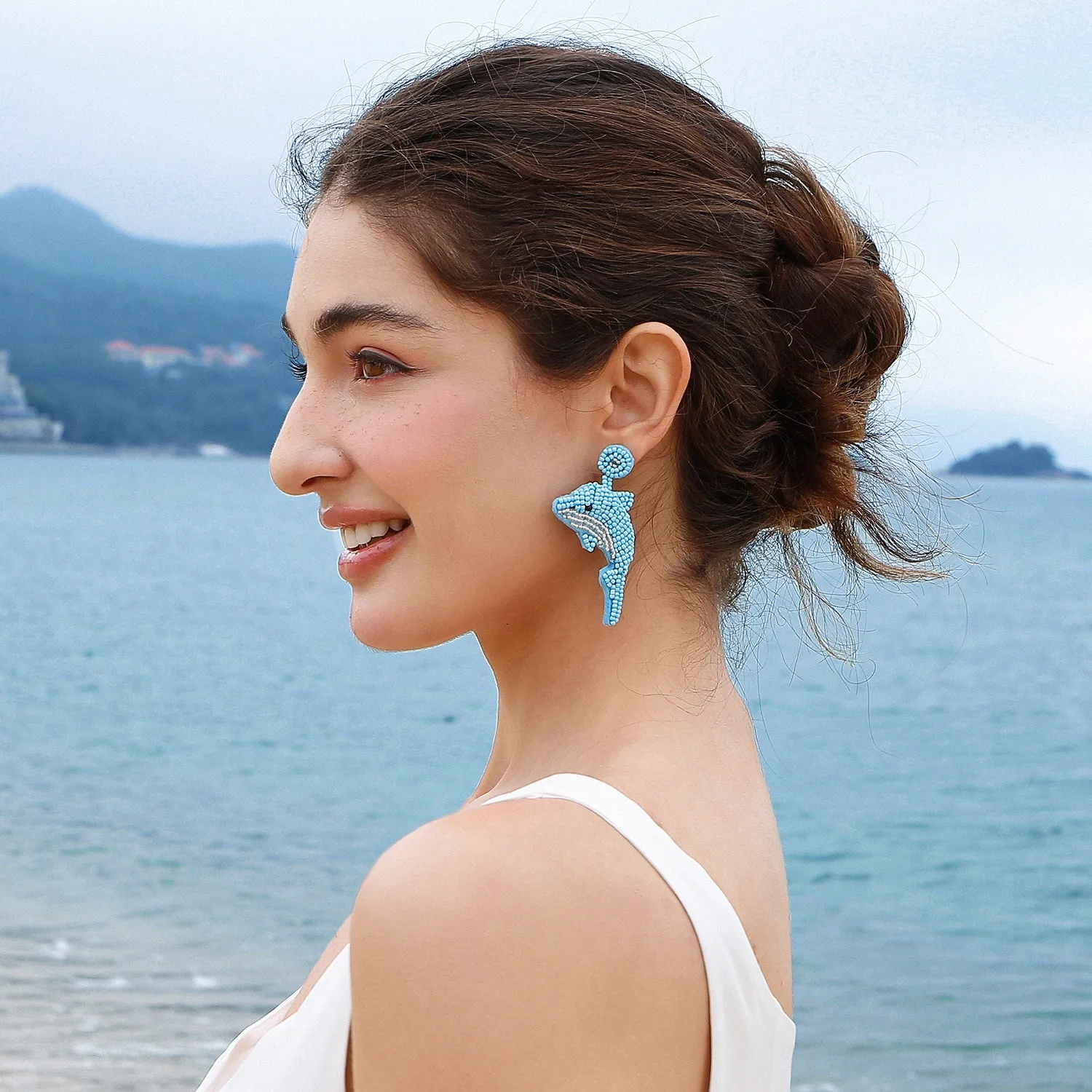 Wholesale Summer Ocean Resort Style Handmade Bohemian Bead Earrings