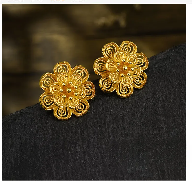 Wholesale Summer Simulated Flower High End, Niche Fashion Retro Earrings
