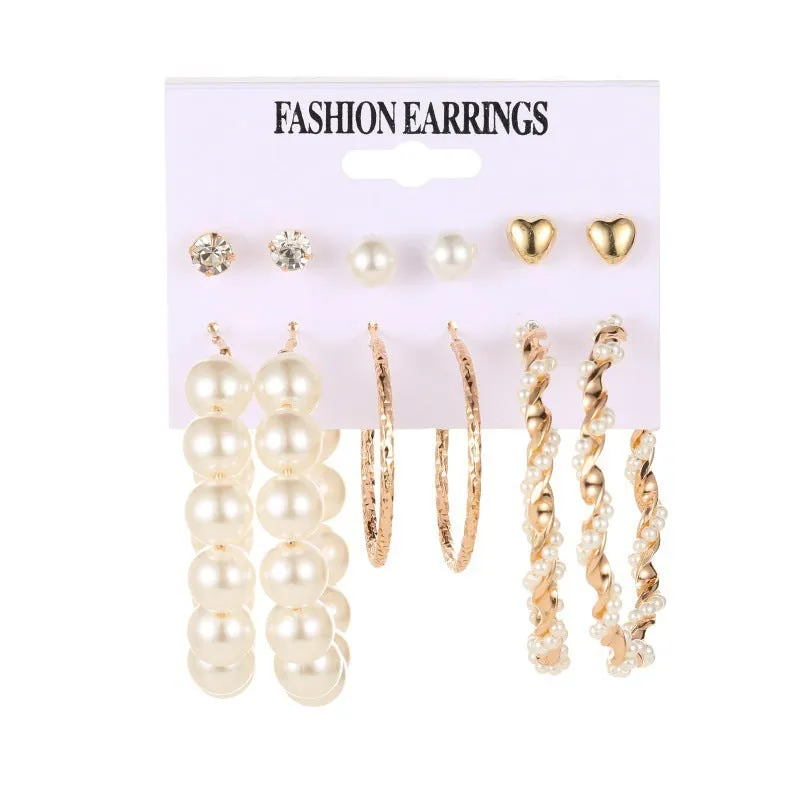 Wholesale Tassel Bohemian Style Leaf Geometry 6 Pair Earrings