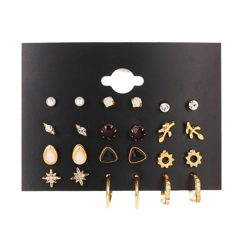 Wholesale Tassel Bohemian Style Leaf Geometry 6 Pair Earrings