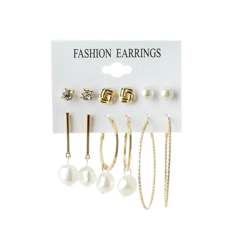 Wholesale Tassel Bohemian Style Leaf Geometry 6 Pair Earrings