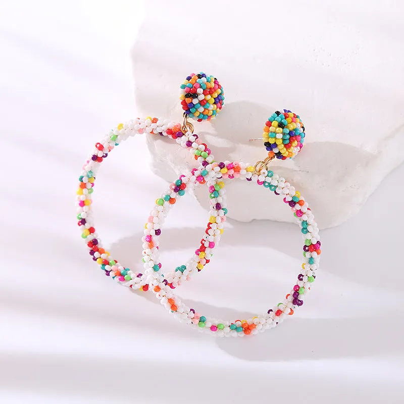 Wholesale Temperament Beaded Wrapped Versatile Personality Small Fresh Earrings