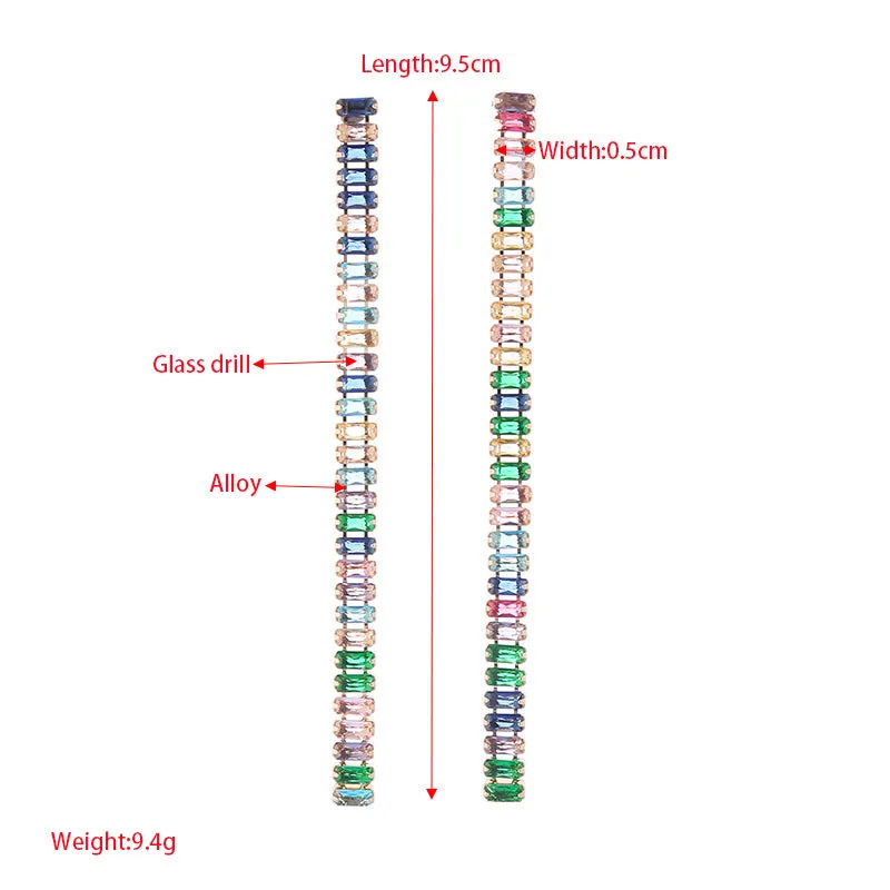 Wholesale The Temperament Is Simple, Square Glass Diamonds, Light Luxury, High-end Temperament Earrings
