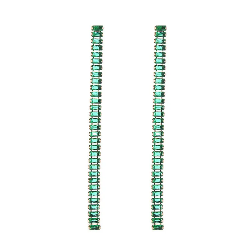 Wholesale The Temperament Is Simple, Square Glass Diamonds, Light Luxury, High-end Temperament Earrings