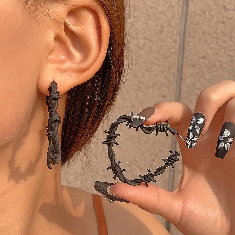 Wholesale Thorns Love Women's Punk Gothic Vintage Cross Drop Earrings
