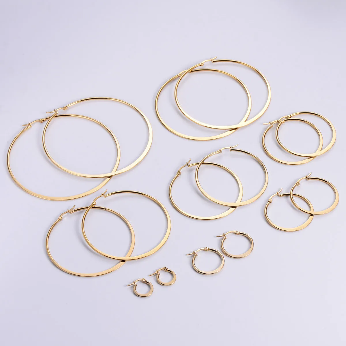 Wholesale Titanium Steel Flattened Ear Wire Buckle Craft Stainless Steel Tassel Earrings