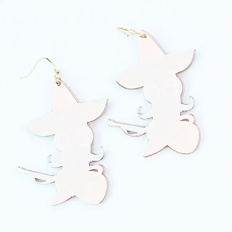 Wholesale two-dimensional hip hop Carnival chili Guitar Man Rock Western Denim acrylic earrings
